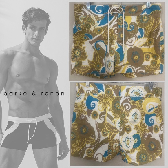 Parke & Ronen Swim Trunks 30" waist 4" inseam Gently worn 92% cotton /8% spandex - Picture 1 of 4